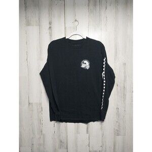 SCW Men's Medium Long Sleeve Skull Black Cotton Shirt